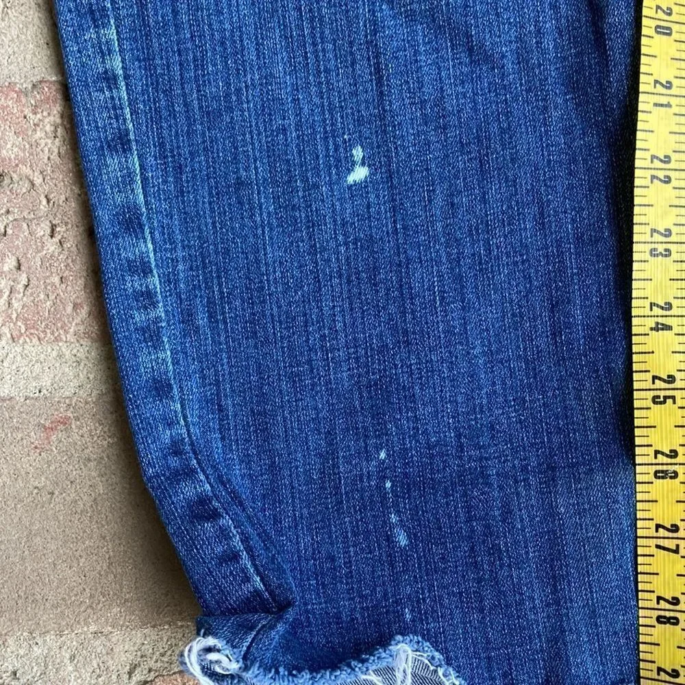 Lane Bryant Distressed Raw Frayed Hem Five Pocket Straight Leg Jeans Size 14